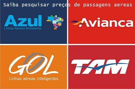 pesquisar preços de passagens aereas